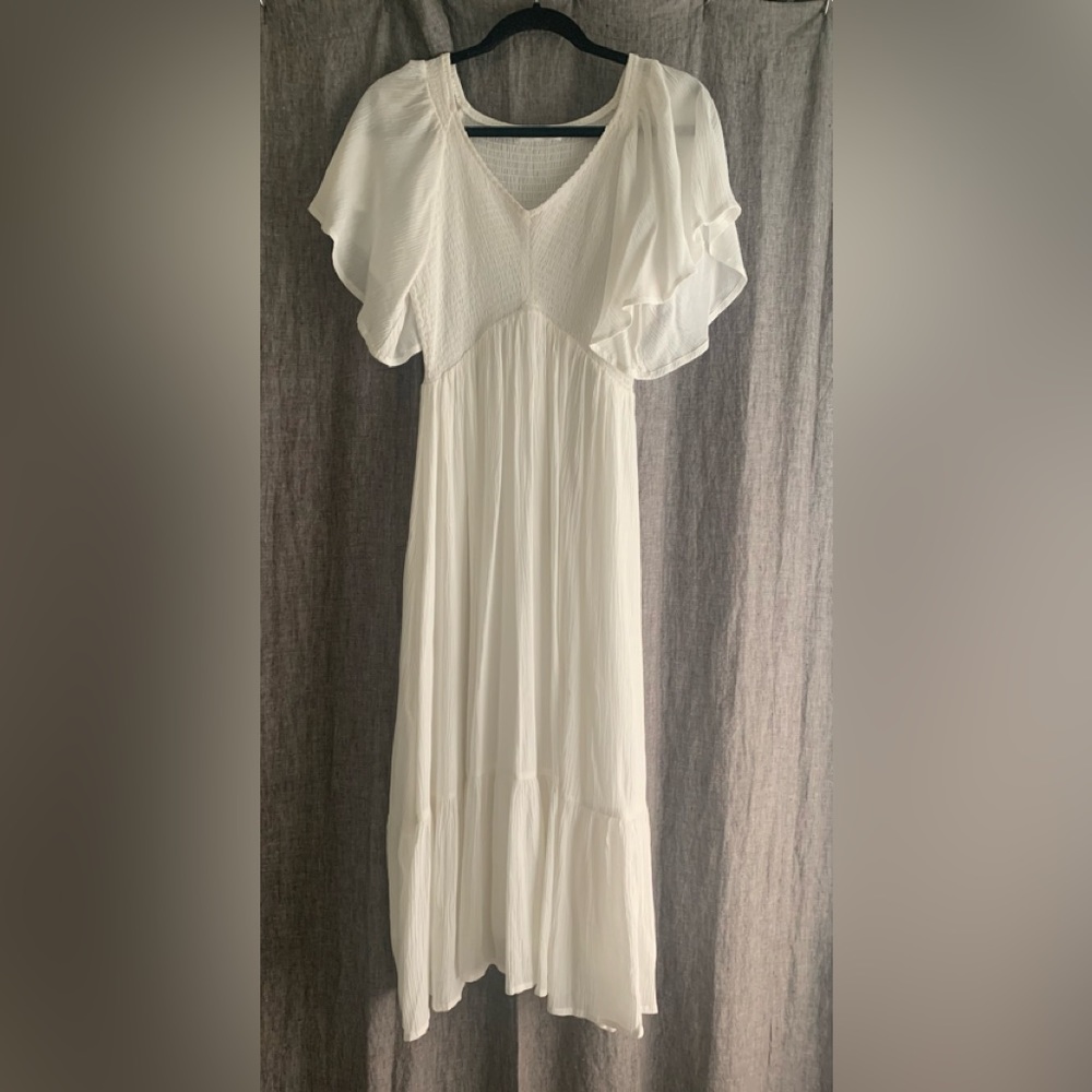 Flutter Sleeve Midi Dress